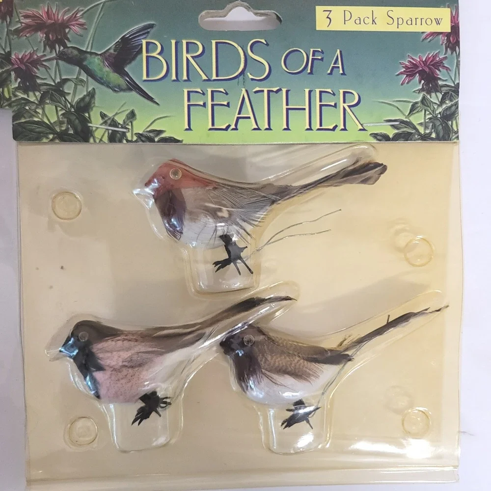 Birds of a Feather Craft Lot 11 Cardinals & Sparrows/4 Butterflies Floral Decor